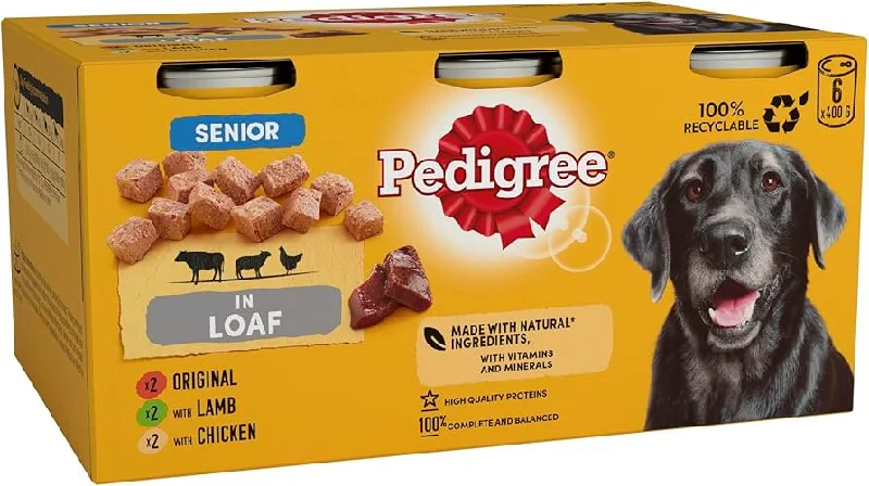 Pedigree | Senior Wet Dog Food Tins | Variety in Loaf - 6 x 400g